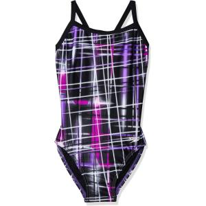 imageSpeedo Womens Powerflex Eco Laser Sticks Flyback SwimsuitLaser Speedo Purple