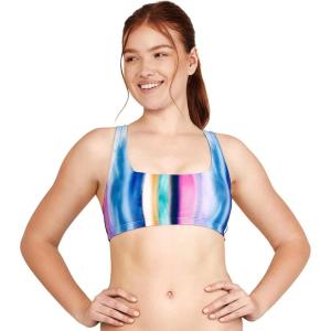 imageSpeedo Womens Swimsuit Bikini Top Adjustable Square NeckRainbow Stripe