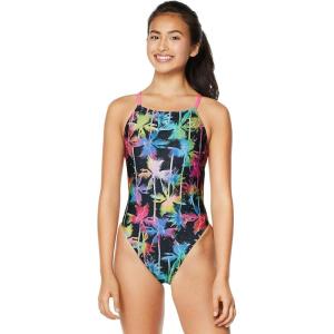 imageSpeedo Womens Swimsuit One Piece Endurance Fixed Back Double StrapParty Palm