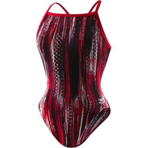imageSpeedo Womens Swimsuit One Piece Endurance Flyback Striped Adult Team ColorsDiscontinuedRed