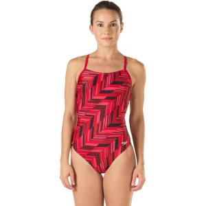 imageSpeedo Womens Swimsuit One Piece Endurance Free Back Printed Adult Team ColorsDiscontinuedAngles Speedo Red