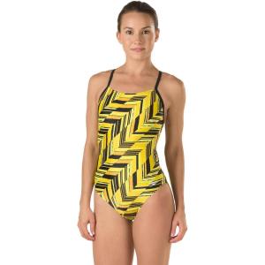 imageSpeedo Womens Swimsuit One Piece Endurance Free Back Printed Adult Team ColorsDiscontinuedAngles Speedo Yellow