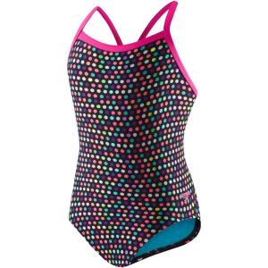 imageSpeedo Womens Swimsuit One Piece Prolt Propel Back PrintedDiscontinuedBlackHot Coral