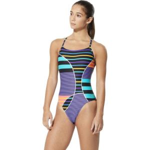 imageSpeedo Womens Swimsuit One Piece Prolt Relay Back PrintedDiscontinuedStellar Stripe Multi