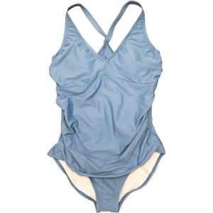 imageSpeedo Womens VNeck One Piece Swimsuit with Underwire Black 10Blue Smoke