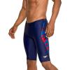 imageSpeedo Mens Swimsuit Jammer PowerFlex Printed Team ColorsWonder RedWhiteBlue