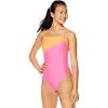 imageSpeedo Womens Swimsuit One Piece Endurance Turnz Tie Back Printed  Manufacturer DiscontinuedPink Glo Splice