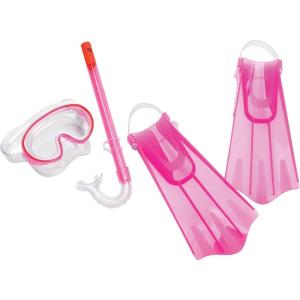 imageSpeedo Aqua Quest Swim Mask Snorkel ampamp Fins SetPink Frost