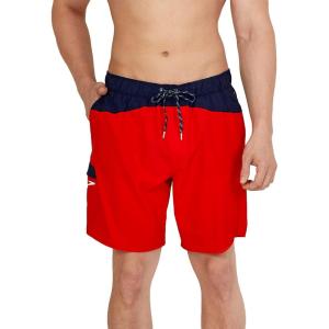 imageSpeedo Mens Essentials 16quot Watershorts Green SwimmersRedWhiteBlue