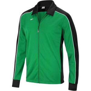 imageSpeedo Mens Jacket Full Zip Collard Streamline Team Warm UpBlackGreen