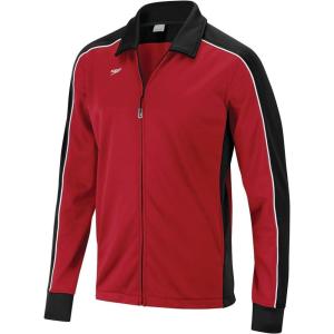 imageSpeedo Mens Jacket Full Zip Collard Streamline Team Warm UpBlackMaroon