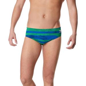 imageSpeedo Mens Swimsuit Brief Endurance Printed Team ColorsContort Speedo BlueGreen