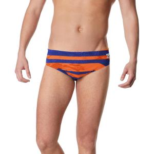 imageSpeedo Mens Swimsuit Brief Endurance Printed Team ColorsContort Speedo NavyOrange