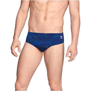 imageSpeedo Mens Swimsuit Brief Endurance Printed Team ColorsEmerging BlueGreen