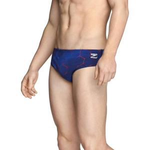 imageSpeedo Mens Swimsuit Brief Endurance Printed Team ColorsEmerging RedWhiteBlue