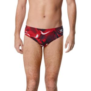 imageSpeedo Mens Swimsuit Brief Endurance Printed Team ColorsFusion RedWhiteBlue