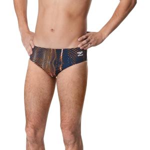 imageSpeedo Mens Swimsuit Brief Endurance Printed Team ColorsSolar NavyOrange