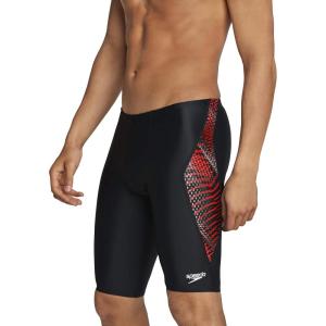 imageSpeedo Mens Swimsuit Jammer PowerFlex Printed Team ColorsCoded Speedo Red