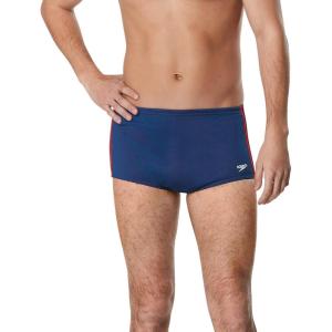 imageSpeedo Mens Swimsuit Square Leg Poly Mesh Training SuitNavyRed