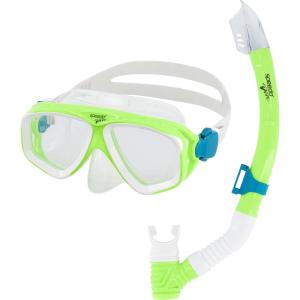 imageSpeedo Unisex Child Adventure Mask Junior Swimsuit SeparatesMS Green GeckoClear