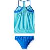 imageSpeedo Girls Swimsuit Two Piece Tankini Mesh Blouse Thin StrapDiscontinuedAzure Aqua