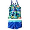 imageSpeedo Girls Swimsuit Two Piece Tankini Boy Short SetDiscontinuedDark Peri