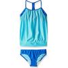 imageSpeedo Girls Swimsuit Two Piece Tankini Mesh Blouse Thin StrapDiscontinuedAzure Aqua