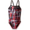 imageSpeedo Women Swimsuit One Piece Powerflex Flyback Striped Youth Team ColorsLaser Speedo Red