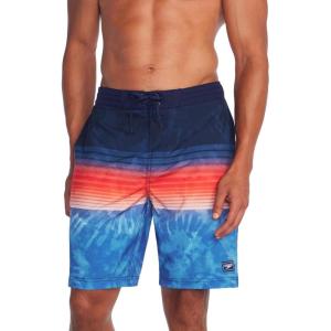 imageSpeedo Mens Swim Trunk Knee Length Boardshort Bondi Striped20 Nice Sunset