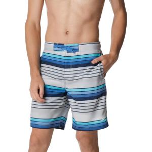 imageSpeedo Mens Swim Trunk Knee Length Boardshort Bondi Striped20 Seafaring High Rise