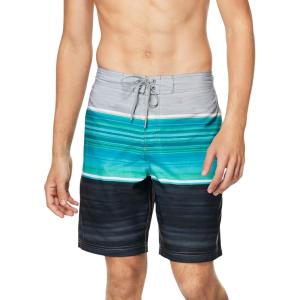imageSpeedo Mens Swim Trunk Knee Length Boardshort Bondi StripedBarrier Ceramic