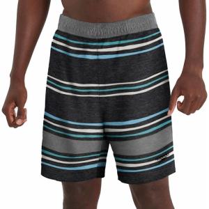 imageSpeedo Mens Swim Trunk Knee Length Tech VolleyGray Stripe