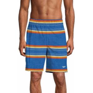 imageSpeedo Mens Swim Trunk Knee Length Tech VolleySpeedo Blue Stripe