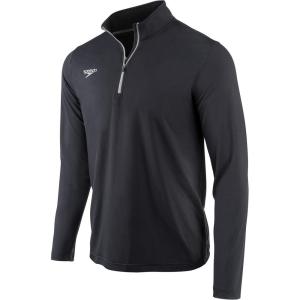 imageSpeedo UnisexAdult Uv Long Sleeve Shirt Quarter Zip Team Warm UpSpeedo Black