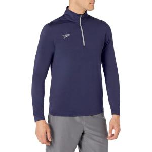 imageSpeedo UnisexAdult Uv Long Sleeve Shirt Quarter Zip Team Warm UpSpeedo Navy