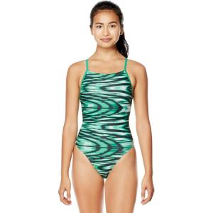 imageSpeedo Womens Swimsuit One Piece Prolt Cross Back Printed Adult Team ColorsWave Speedo Green