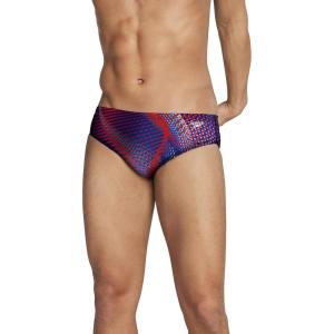 imageSpeedo Mens Swimsuit Brief PowerFlex Eco Coded Riff Team ColorsRedWhiteBlue