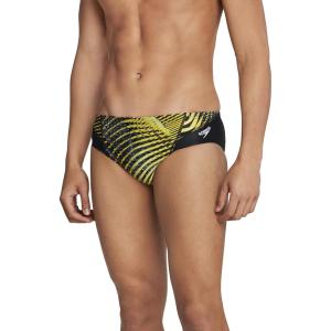 imageSpeedo Mens Swimsuit Brief PowerFlex Eco Coded Riff Team ColorsSpeedo Yellow