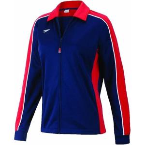 imageSpeedo Womens Jacket Full Zip Collard Streamline Team Warm UpRedNavy