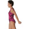 imageSpeedo Womens Swimsuit One Piece High Neck Contemporary CutBlended Ink Festival Fuchsia