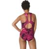 imageSpeedo Womens Swimsuit One Piece High Neck Contemporary CutBlended Ink Festival Fuchsia