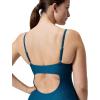 imageSpeedo Womens Swimsuit One Piece VNeck Strappy Back Contemporary CutAdjustable Dark Teal