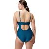 imageSpeedo Womens Swimsuit One Piece VNeck Strappy Back Contemporary CutAdjustable Dark Teal