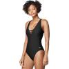 imageSpeedo Womens Swimsuit One Piece VNeck Strappy Back Contemporary CutSpeedo Black