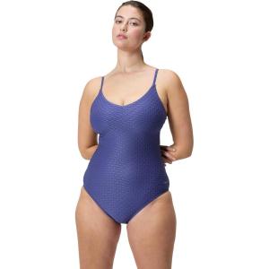 imageSpeedo Womens Swimsuit One Piece VNeck Strappy Back Contemporary CutAdjustable Hapuna Blue