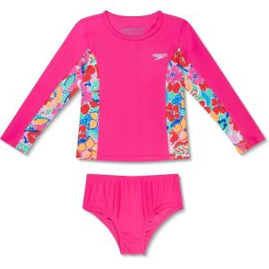 imageSpeedo girls Uv Swim Shirt Long Sleeve Rashguard SetFlare Pink