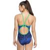 imageSpeedo Woemns Swimsuit One Piece Endurance Flyback Printed Adult Team ColorsEmerging BlueGreen