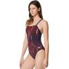 imageSpeedo Woemns Swimsuit One Piece Endurance Flyback Printed Adult Team ColorsSolar RedWhiteBlue