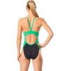 imageSpeedo Woemns Swimsuit One Piece Endurance Flyback Printed Adult Team ColorsSpark BlackGreen