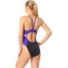 imageSpeedo Woemns Swimsuit One Piece Endurance Flyback Printed Adult Team ColorsSpark BlackPurple
